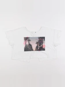 IKKS - tee-shirt court blanc - 12 ans