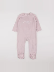 Vertbaudet - pyjama velours rose - 2 ans