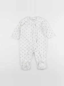 Vertbaudet - pyjama velours blanc - 12 mois