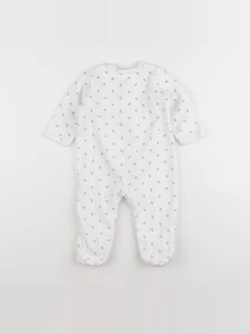 Vertbaudet - pyjama velours blanc - 12 mois