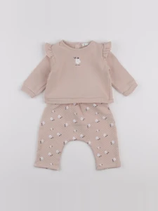 Vertbaudet - ensemble rose - 6 mois