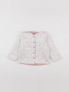 Vertbaudet - veste doublé blanc, rose - 18 mois