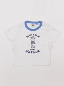 Petit Bateau - tee-shirt blanc - 6 mois