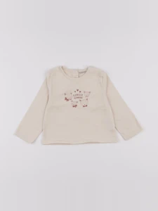 Vertbaudet - tee-shirt beige - 12 mois