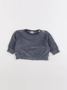 Petit Bateau - sweat gris - 6 mois