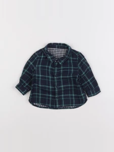 Tape à l'oeil - chemise réversible bleu, vert - 3 mois