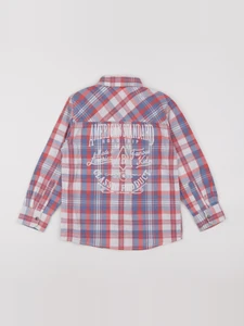 Vertbaudet - chemise blanc, bleu, rouge - 8 ans