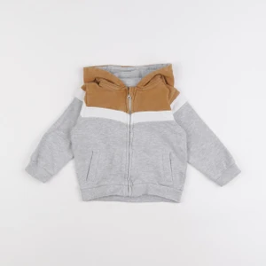 Vertbaudet - sweat gris, marron - 18 mois