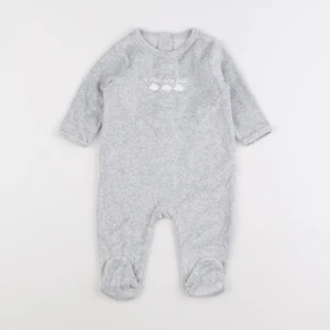 Vertbaudet - pyjama velours gris - 6 mois