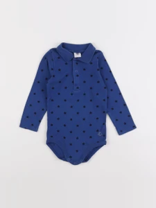 Petit Bateau - body à col bleu - 18 mois