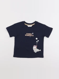 Mango - tee-shirt bleu - 9/12 mois