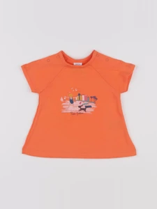 Petit Bateau - tee-shirt orange - 6 mois