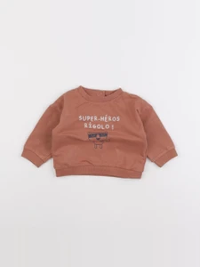 Vertbaudet - sweat marron - 6 mois