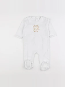 Vertbaudet - pyjama velours blanc - 12 mois