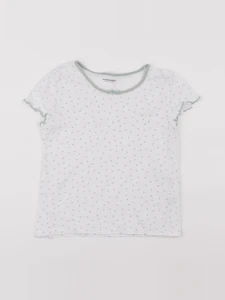 Vertbaudet - maillot de corps blanc, vert - 8 ans