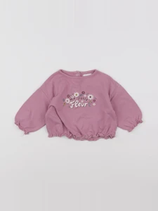 Vertbaudet - sweat violet - 6 mois