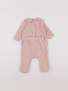 Vertbaudet - pyjama velours rose - 1 mois
