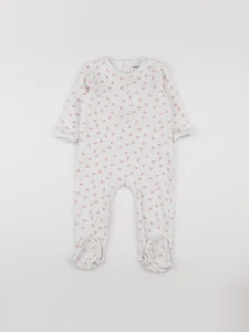 Vertbaudet - pyjama velours blanc, rose - 2 ans
