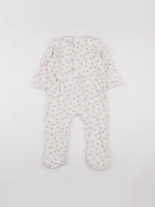 Vertbaudet - pyjama velours blanc, rose - 2 ans
