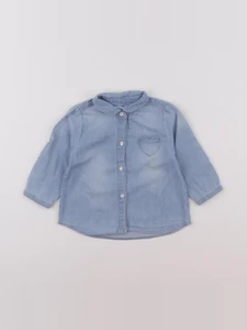 Vertbaudet - chemise bleu - 9 mois