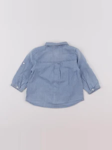Vertbaudet - chemise bleu - 9 mois