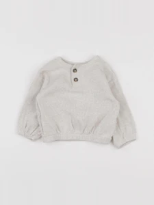 H&M - sweat beige - 6/9 mois