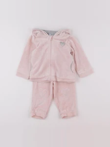 Vertbaudet - ensemble rose - 12 mois