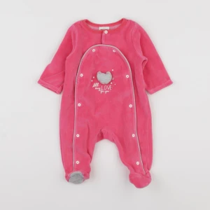 Tape à l'oeil - pyjama velours rose - 3 mois