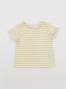 H&M - tee-shirt blanc, jaune - 3/6 mois