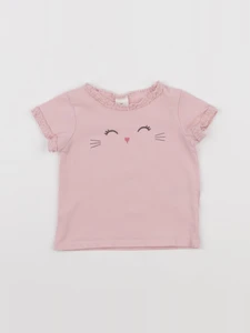 H&M - tee-shirt rose - 6 mois