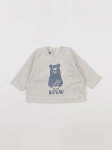 Petit Bateau - tee-shirt beige, bleu - 6 mois