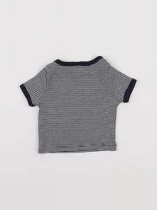 Petit Bateau - tee-shirt blanc, bleu - 3 mois