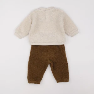Vertbaudet - ensemble beige, marron - 12 mois