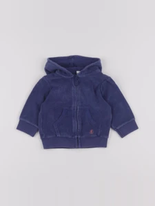 Petit Bateau - sweat bleu - 6 mois