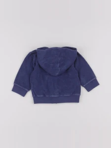 Petit Bateau - sweat bleu - 6 mois