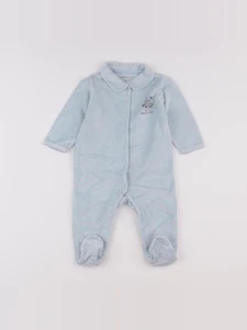 Vertbaudet - pyjama velours bleu - 6 mois