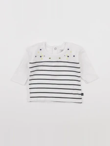 IKKS - tee-shirt blanc, bleu - 3 mois