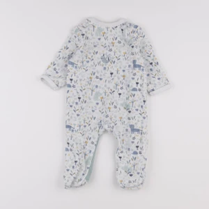 Vertbaudet - pyjama velours blanc, vert - 6 mois