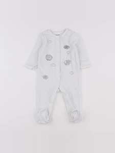 Vertbaudet - pyjama velours blanc - 6 mois