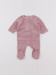 Vertbaudet - pyjama velours rose - 1 mois