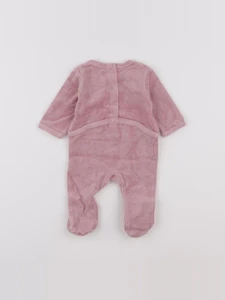 Vertbaudet - pyjama velours rose - 1 mois