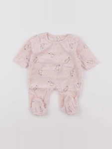 Vertbaudet - pyjama velours rose - 0 mois
