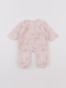 Vertbaudet - pyjama velours rose - 0 mois