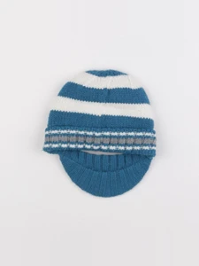 Vertbaudet - bonnet blanc, bleu - 4/5 ans