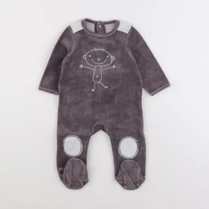 Vertbaudet - pyjama velours gris - 6 mois