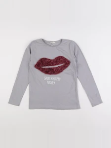 Mango - tee-shirt gris - 9/10 ans