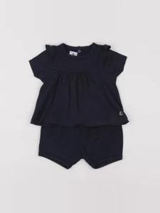 Petit Bateau - ensemble bleu - 12 mois
