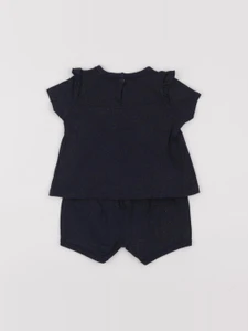 Petit Bateau - ensemble bleu - 12 mois