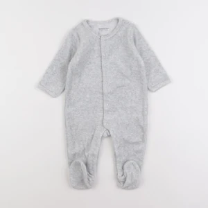 Vertbaudet - pyjama velours gris - 6 mois