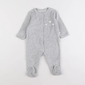 Vertbaudet - pyjama velours gris - 6 mois